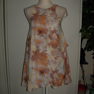 Anthropologie Silence + Noise Floral Layered Tie Back Tank Dress XS